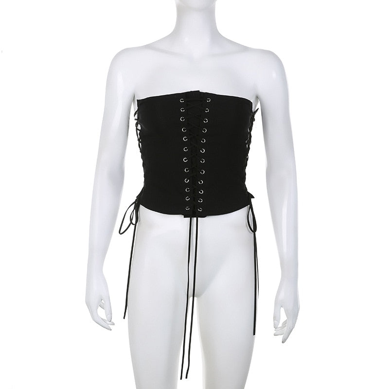 INGA CORSET TOP IN BLACK